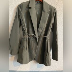 NWOT Athleta Endless Primatwill Blazer Green / Gray